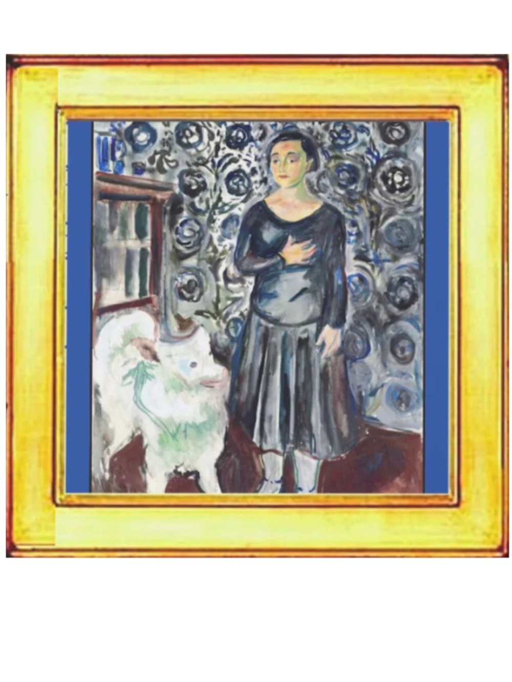 Woman with Samoyed, by Munch, Art Magnet